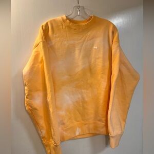 Nike solo swoosh crew neck sweatshirt - tie dye orange unique!